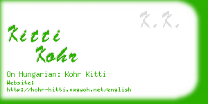 kitti kohr business card